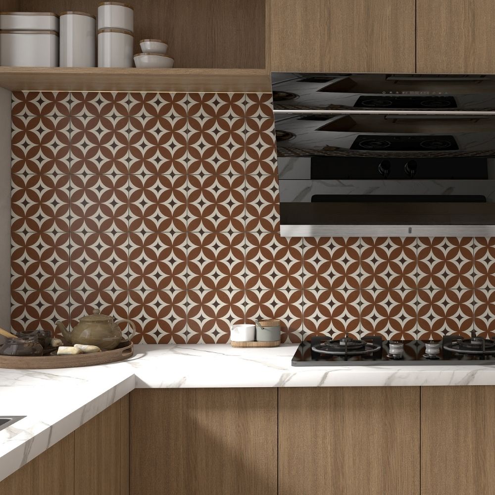 Pared Graficada Decorado Hydra 20x20cm 1m2 Orange