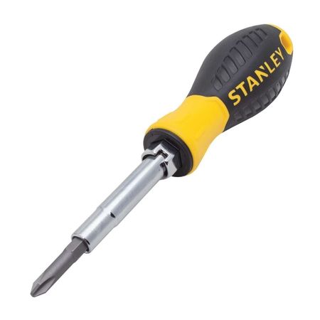 Destornillador 6 en 1 Stanley Modelo 68012 Cromado Amarillo