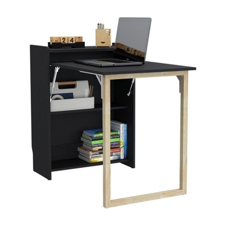 Escritorio Melamina Wengue Modelo L101 por Tuhome