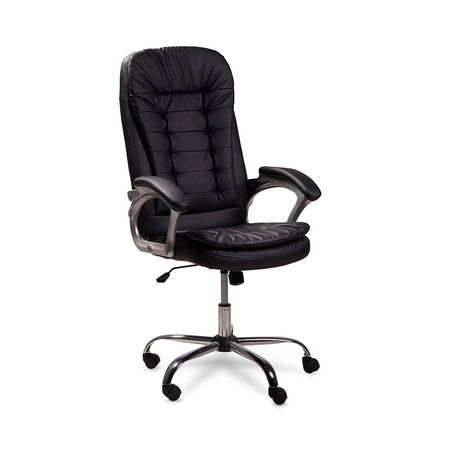 Sillón de Oficina Zúrich Negro Cuero PU con Ruedas y Altura Ajustable