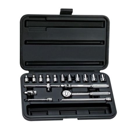 Juego dados Encastre 1/4 18 piezas milimétricas Stanley