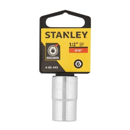 Dado Hexagonal 9/16 Encastre 1/2 Stanley Modelo 86117 Cromado Acero Plata