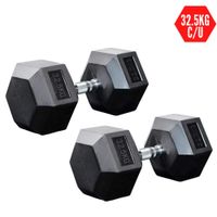 Mancuernas Pesas Hexagonal de 32.5kg  Ergonómica