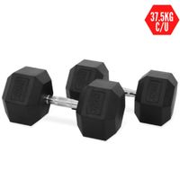 Mancuernas Pesas Hexagonal de 37.5kg  Ergonomica