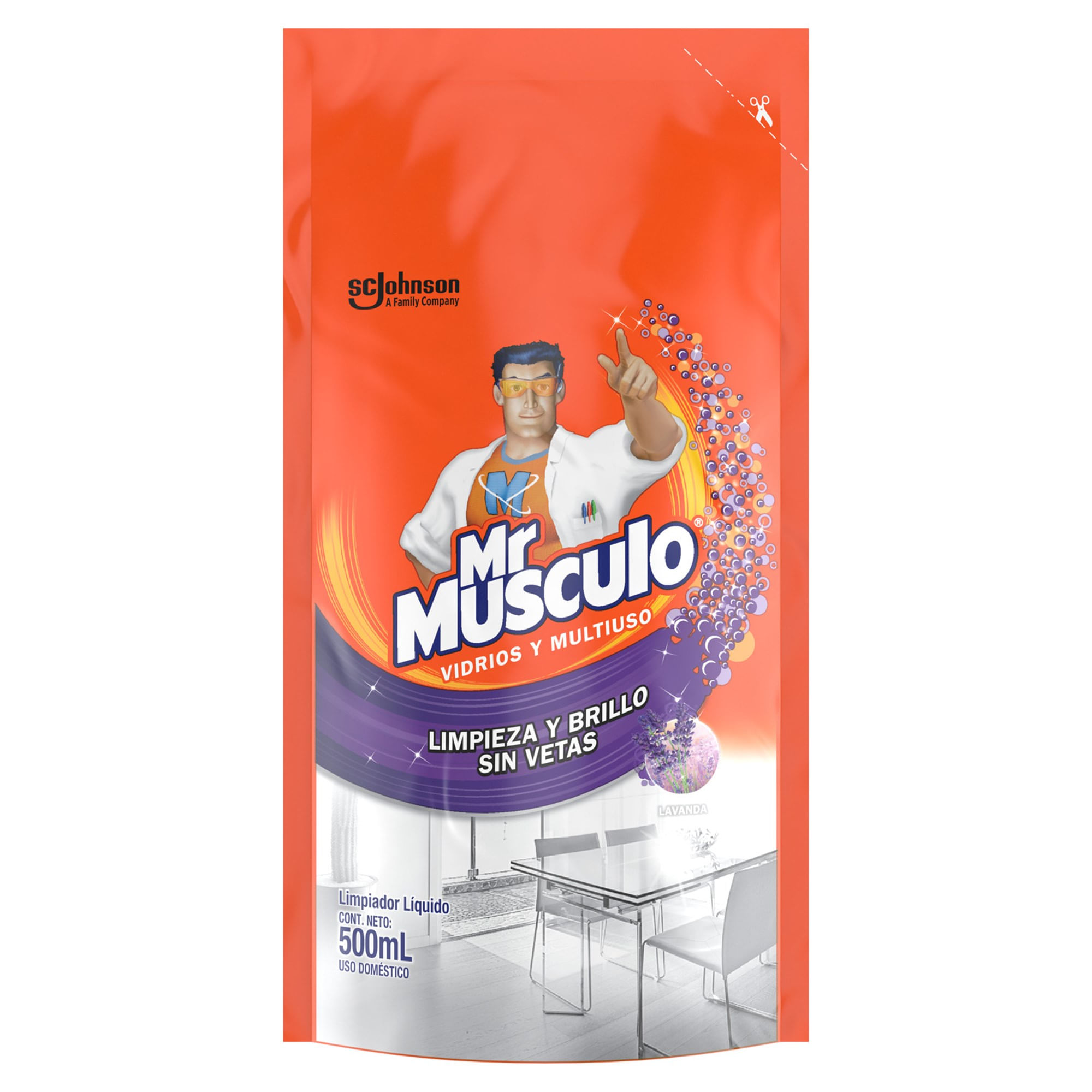 Limpia Vidrios MR. MÚSCULO Lavanda Doypack 500ml