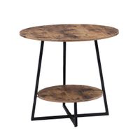 Mesa Auxiliar Dos Niveles Circular Nogal