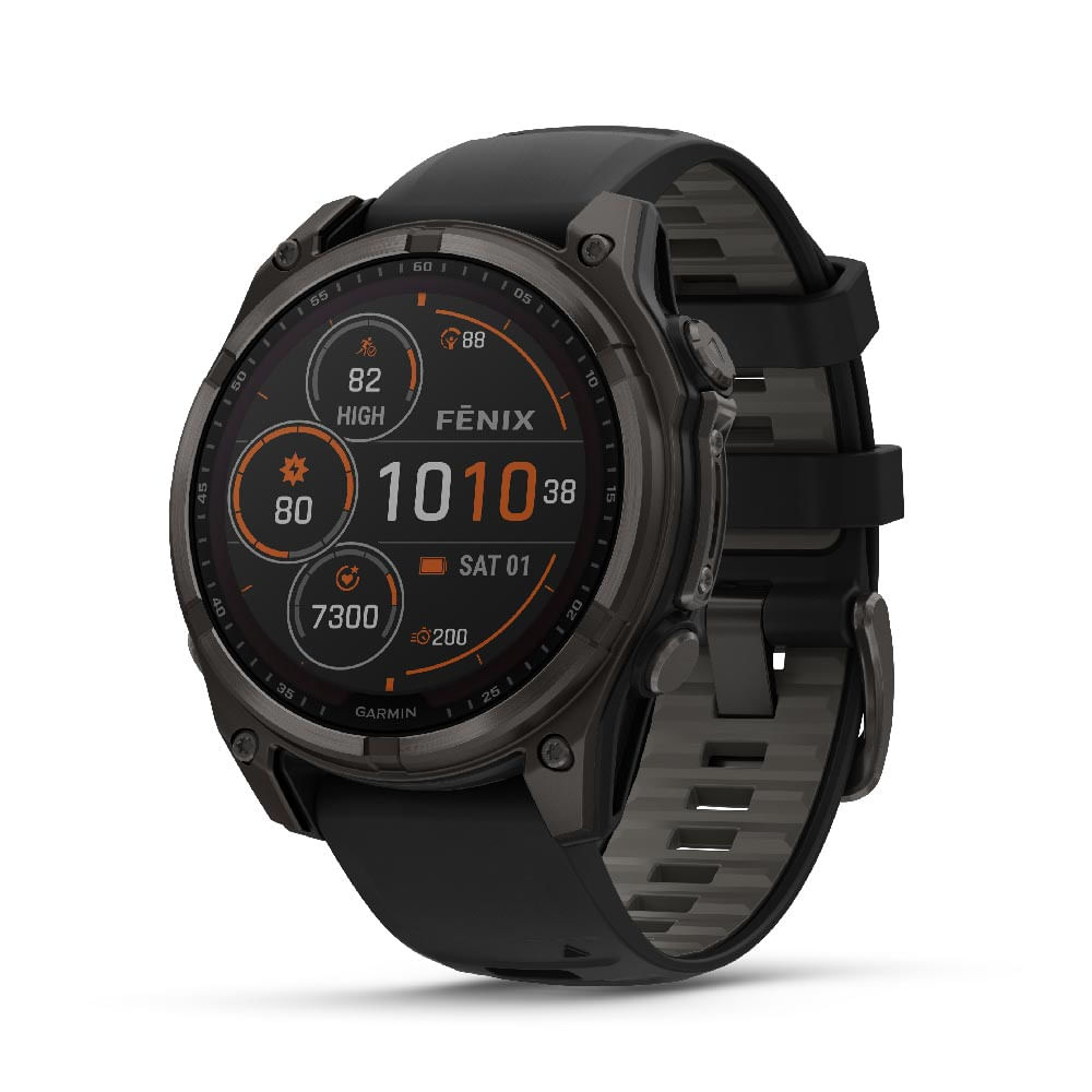 Smartwatch Running Garmin Fenix 8 47Mm Zafiro Solar Carbon/Gris Titanio (Correa Sport Negra/Gris)