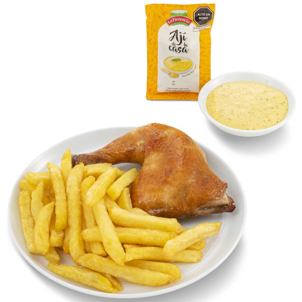 1/4 Pollo Rostizado + Papas Fritas