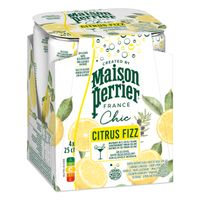 Agua Mineral con Gas MAISON PERRIER Chic Citrus Fizz Lata 250ml Pack 4un
