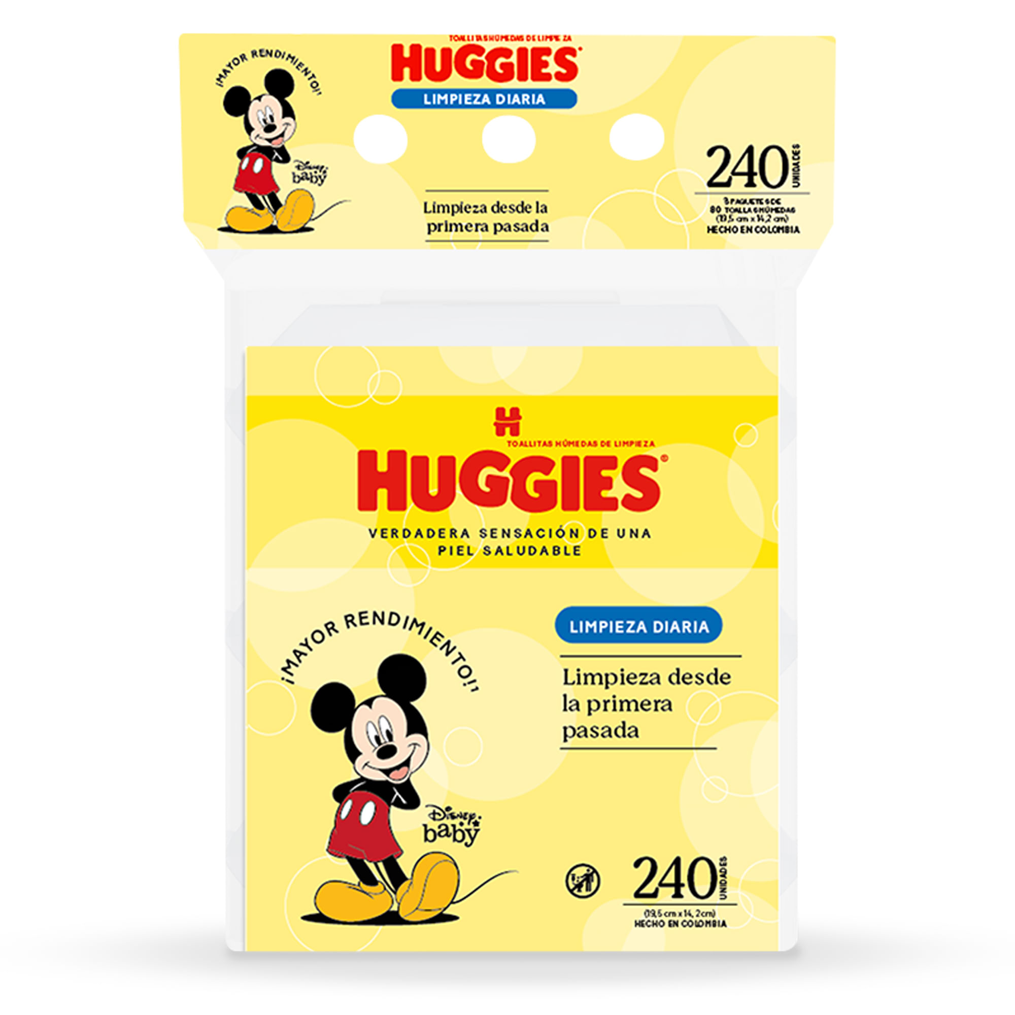 Toallitas Húmedas HUGGIES Limpieza Diaria 3x80un Paquete 240un