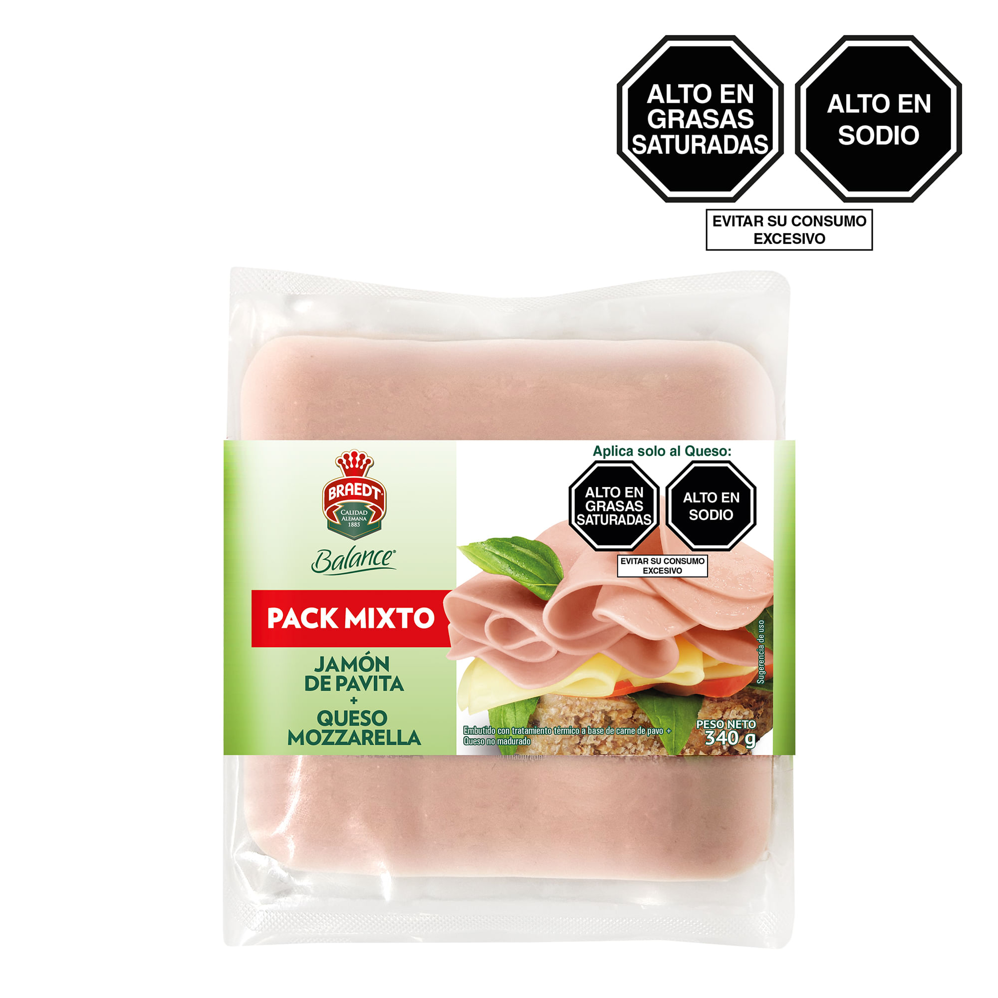 Pack Jamón de Pavo BALANCE + Queso Mozzarella 340g