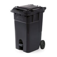 Tacho Recolector Polinplast Super King Kong N° 120 Negro con Pedal y Ruedas