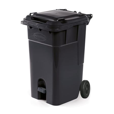 Tacho Recolector Polinplast Super King Kong N° 120 Negro con Pedal y Ruedas