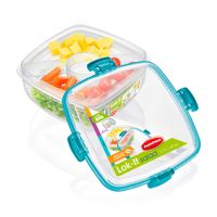 Taper LokIt Salad de Polipropileno Transparente con 3 Compartimentos