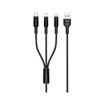 CABLE SUPERAZ SA06 3 EN 1 USB-TIPO C-V8- NEGRO