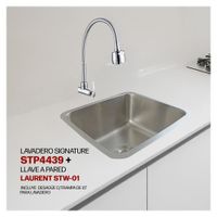 Combo De Lavadero Signature STP4439 + Desagüe C/Trampa De 1.5""+ Llave Laurent STW-01 Stone