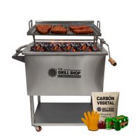 Caja China Mediana Inoxidable ParrillaElevadiza+cerveza+carbon+guante