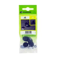 Tapa para tornillo Hexagonal Plástico Negro D6 4 unidades Standers