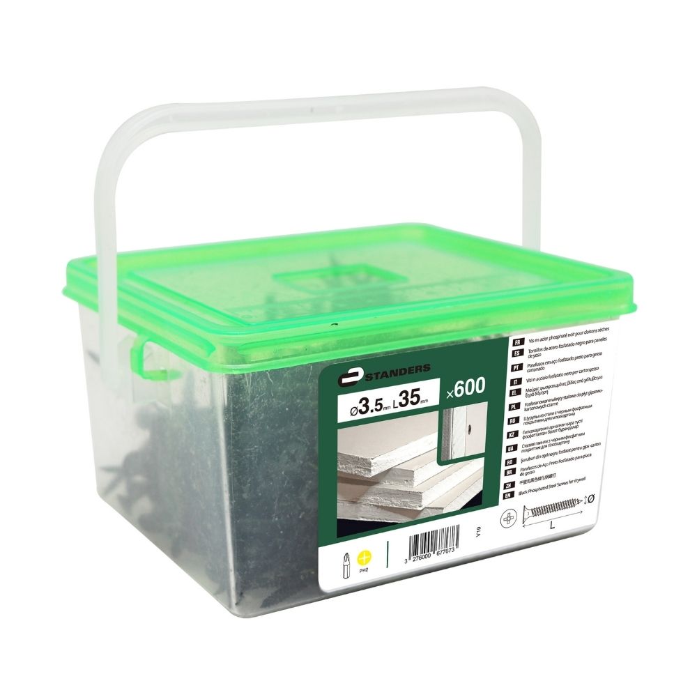 Tornillo para placas de Yeso Avellanada 3.5x35 600 unidades Standers