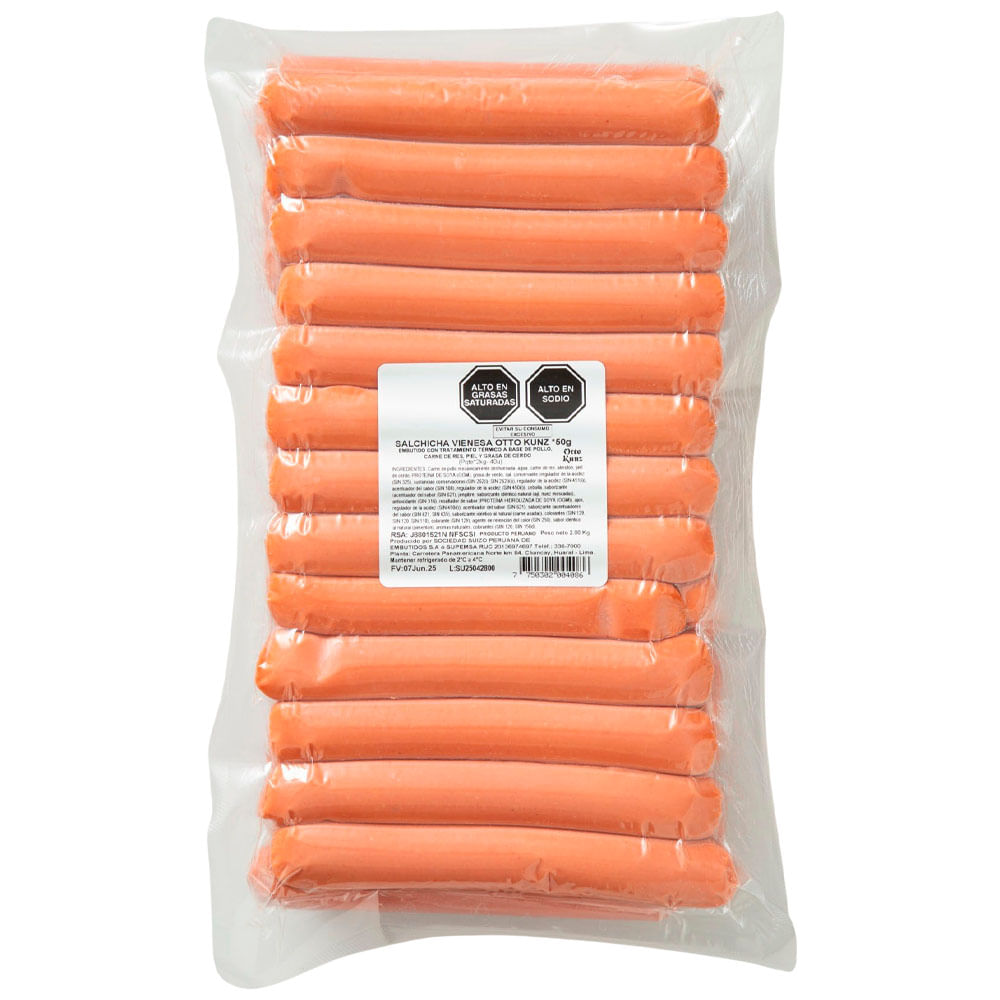 Salchicha Vienesa OTTO KUNZ Paquete 2Kg
