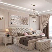 Cama Box Tarima + Cabecera Duqueza Beige  2 Plazas Decora