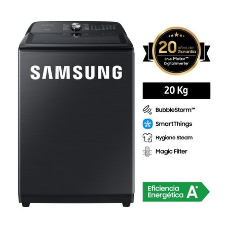 Lavadora Samsung Bubble Storm 20 Kg WA20A8377GV/PE Negro