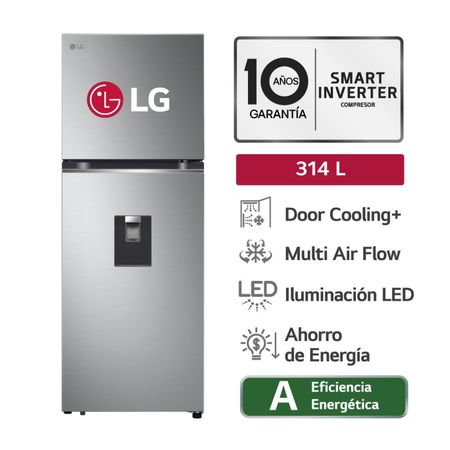Refrigeradora LG Top Mount GT31WPP Plateada 314L con Motor Smart Inverter