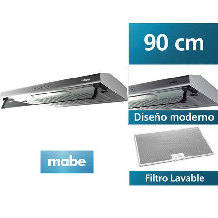 Campana Extractora 90cm Mabe cmU6020PI0 Acero Inoxidable