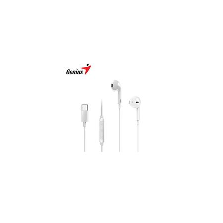 Audífonos Genius Hs-M365 In-Ear Usb-C Blancos Con Micrófono Y Sonido De Alta Calidad 31710030401