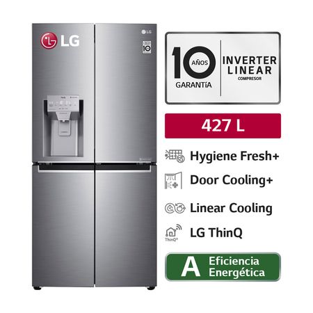 Refrigeradora LG French Door LM57SPN Plateado 427L Inverter Linear