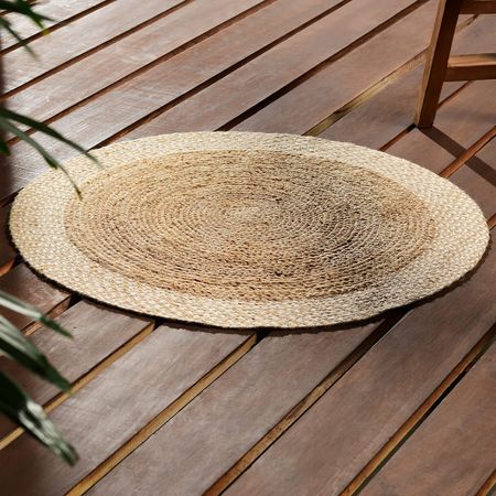 Alfombra de exterior trenzado redondo 90cm Orange