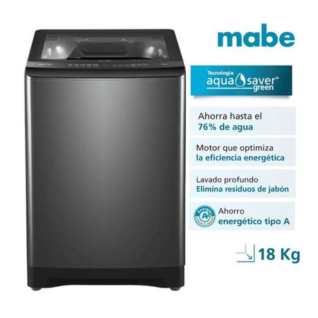 Lavadora Mabe LMA8120WDGBB0 Carga Superior 18kg Gris