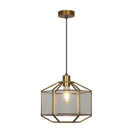 Lámpara Colgante Trendy Orange Andrea E27 en Oro de Metal/Vidrio