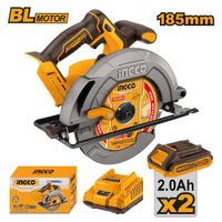 Sierra Circular Brushless Ingco 20V 185 MM 2 Baterías 2.0AH CSLI1851