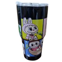 Termo Fashion Labubu Negro 1200 ml Asa y Pajilla