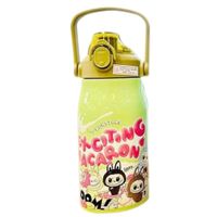 Termo Fashion Labubu Verde 1200ml Asa Ergonómica