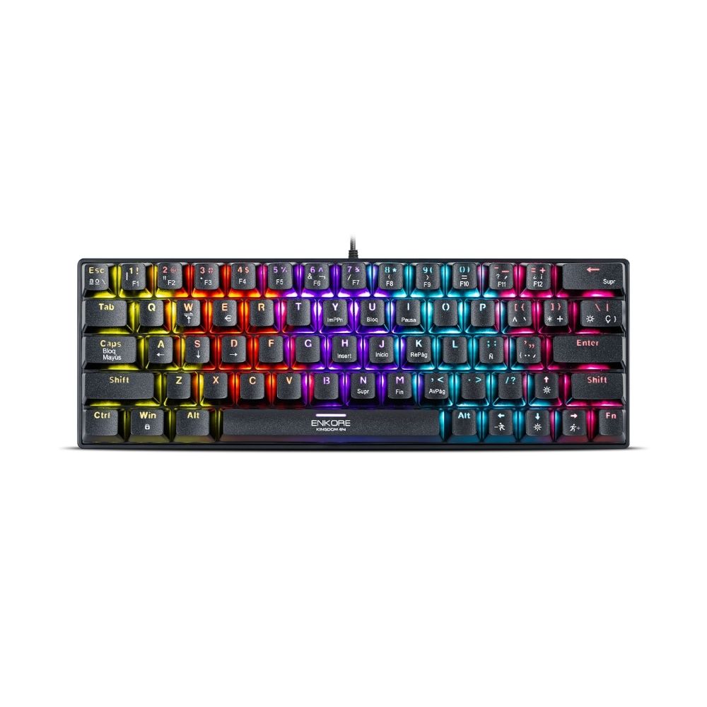 Teclado Gamer Mecánico USB Kingdom 64 ENK1008 Rainbow - Enkore