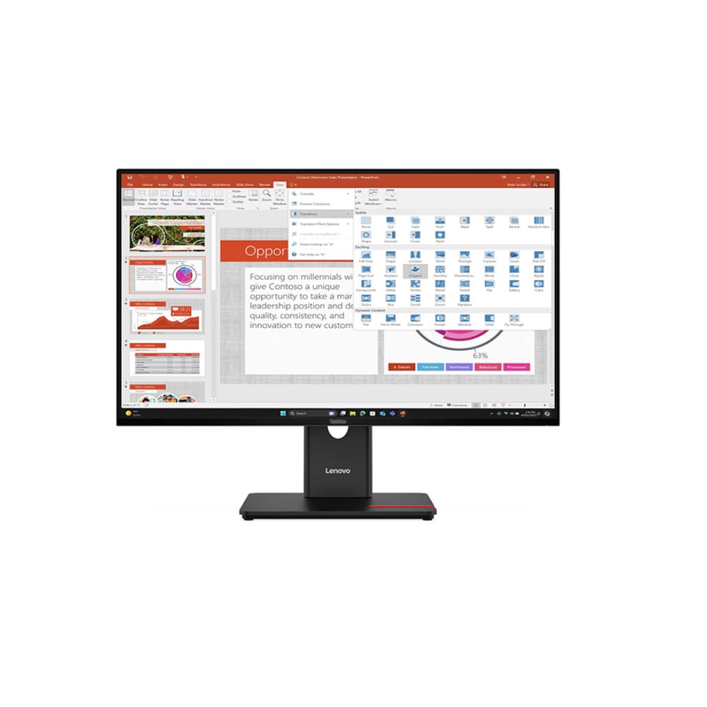 Monitor Lenovo ThinkVision T27-40 27 Pulgadas FHD IPS HDMI DP VGA USBC-B-A