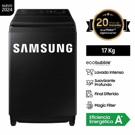 LAVADORA AUTOMATICA SAMSUNG WA17CG6441BVPE 17KG NEGRA