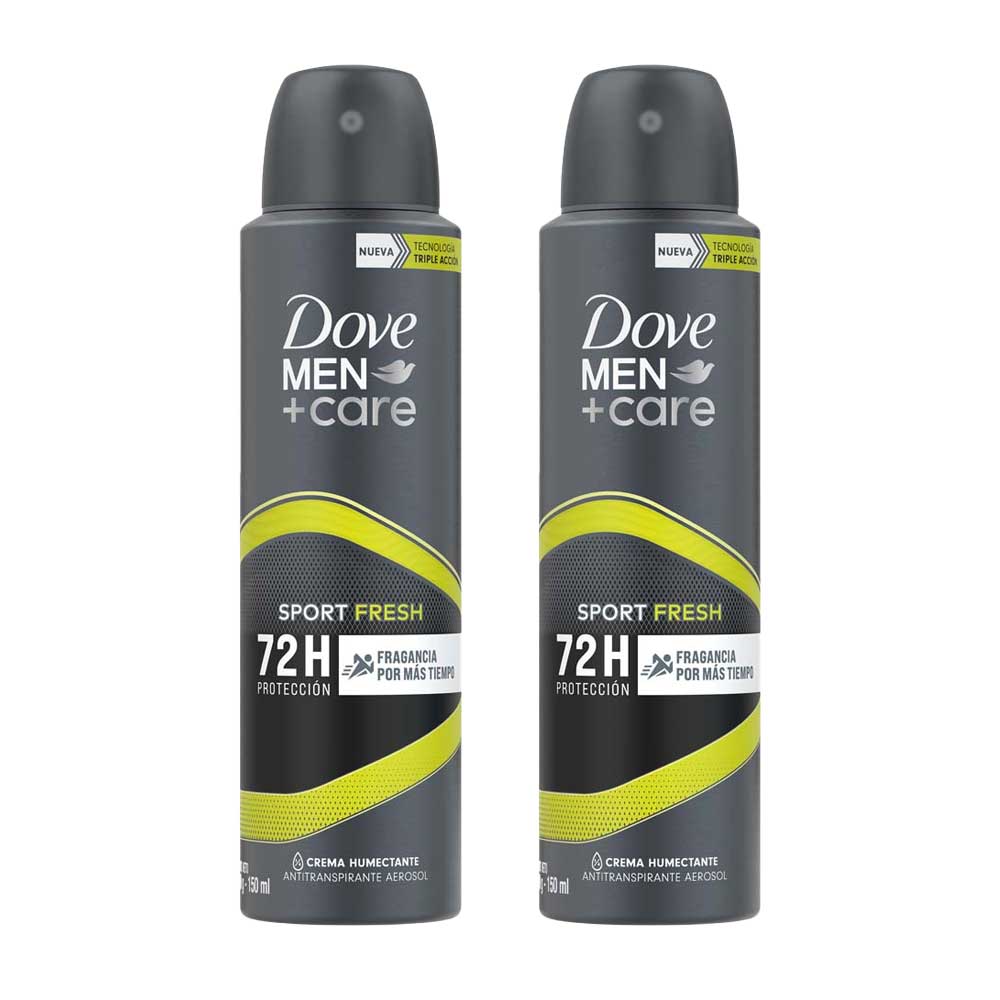Pack Desodorante para Hombre en Aerosol DOVE Men Sport Frasco 150ml Paquete 2un