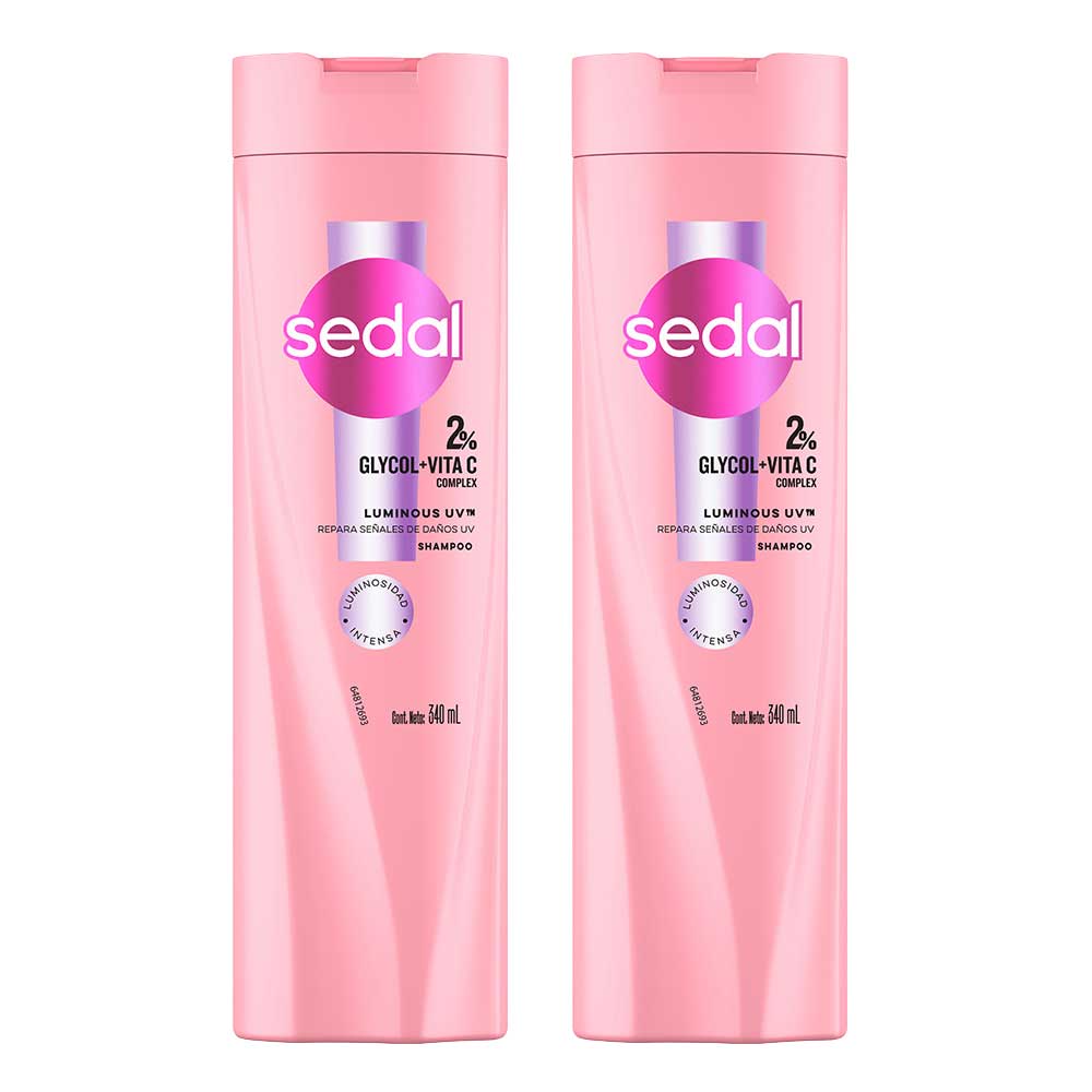 Pack Shampoo SEDAL Luminous UV Frasco 340ml x 2un