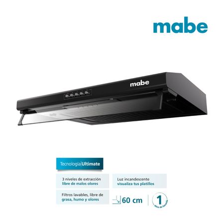 Campana Extractora 60cm Mabe CMU6020PB0 Ultimate Cooking Black