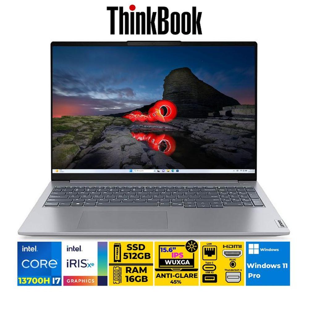 LAPTOP LENOVO ThinkBook 16 G6 IRL INTEL CORE I7-13700H RAM 16GB SSD 512GB 16.0"" WUXGA