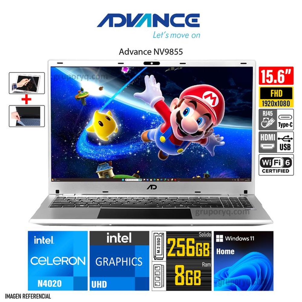 Laptop Advance NV9855 Intel Celeron Pantalla 156 FHD IPS RAM 8GB SSD 256GB