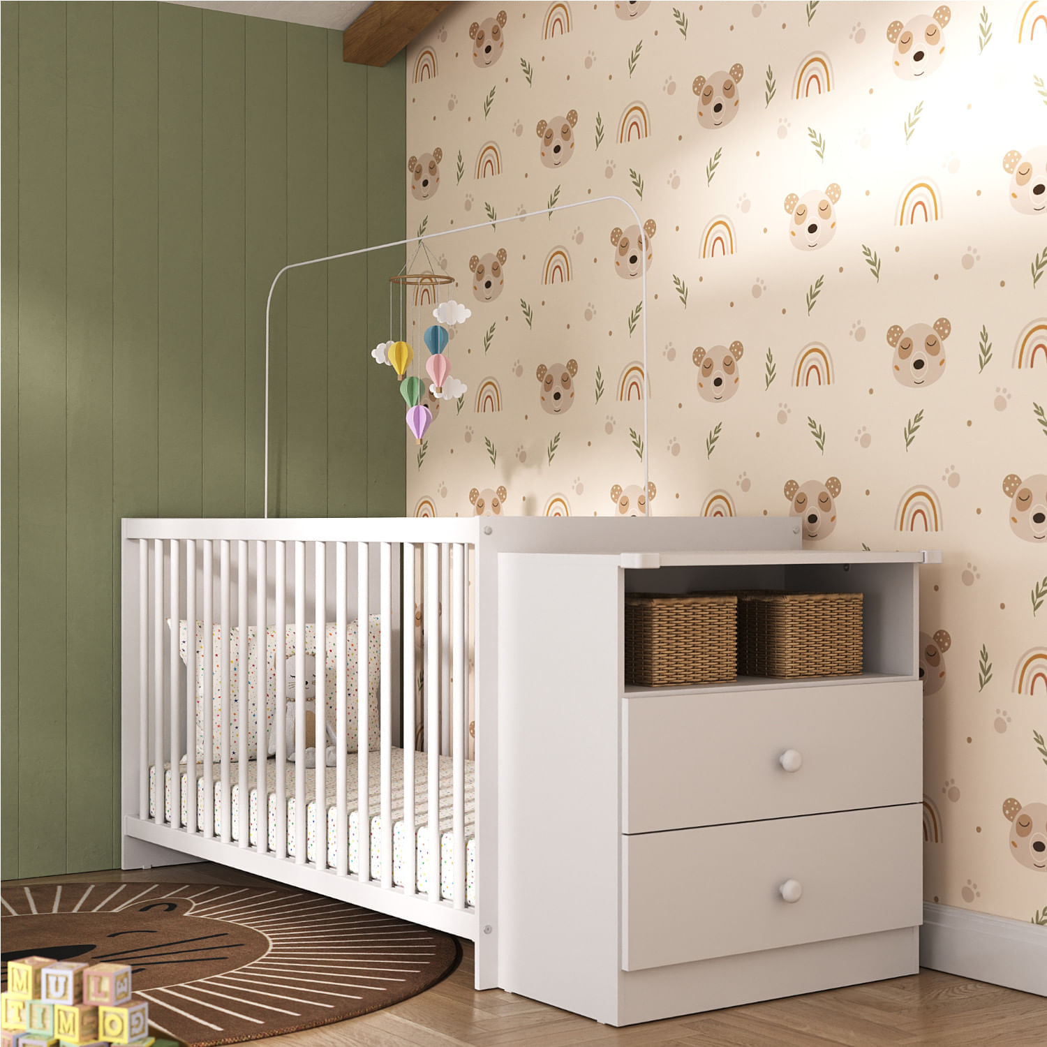 Cuna Comoda Infantil Noel Blanco