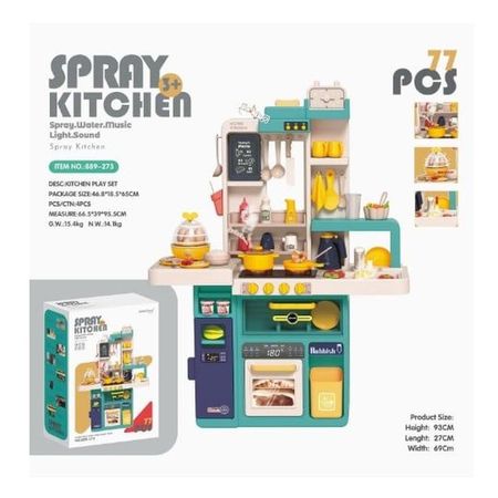 Juguete de Cocina para Niñas de 77pcs con Sonido y Luces