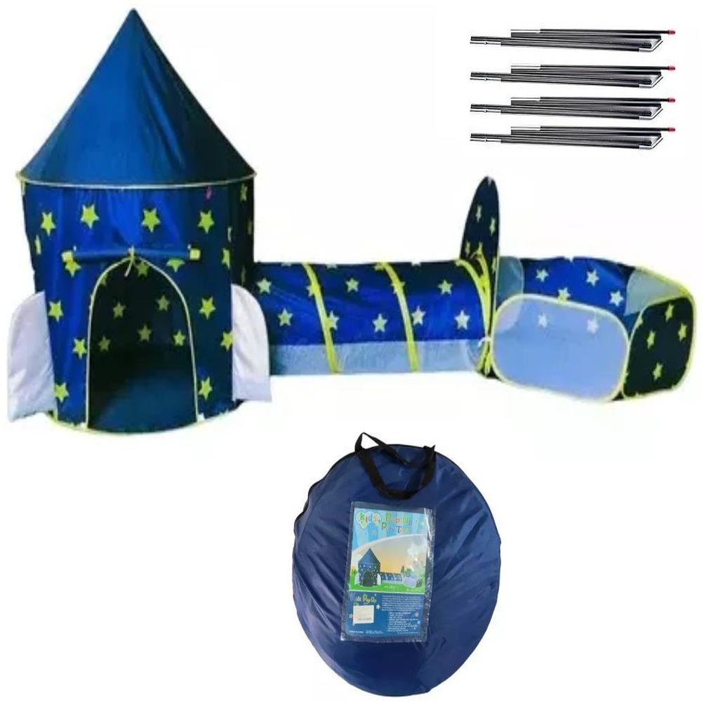 Carpa Tunel Piscina 3 en 1 Infantil Azul