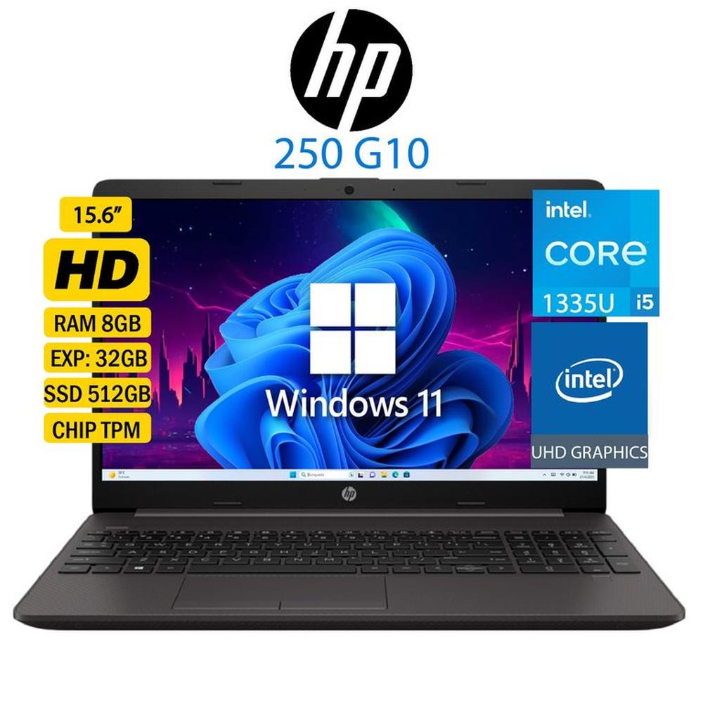Laptop HP Intel Core i5-1335U Pantalla 15.6"" HD RAM 8GB EXP 32GB SSD 512GB Windows 11 Home