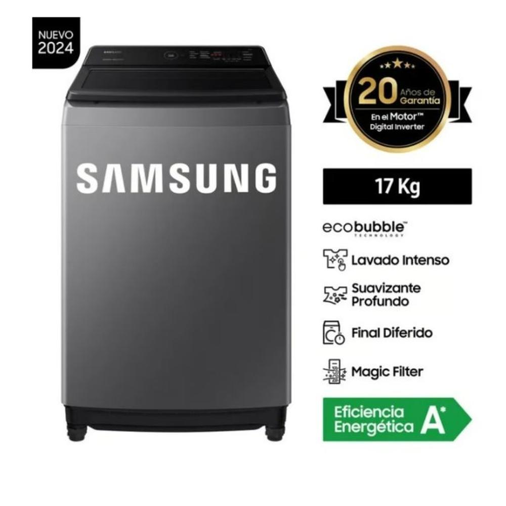 LAVADORA SAMSUNG 17KG SMART ECOBUBBLE WA17CG6441BDPE GRIS
