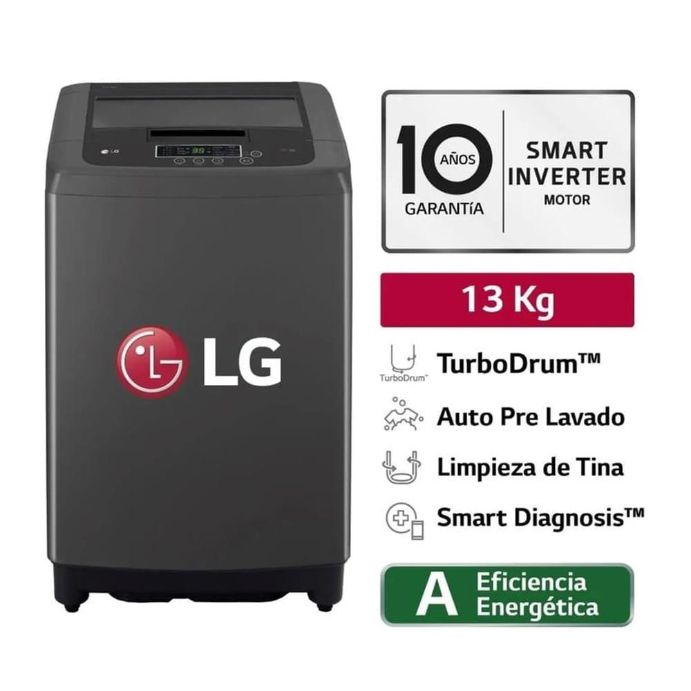 Lavadora LG Carga Superior Smart Inverter WT13BPBK 13 KG - Negro Claro